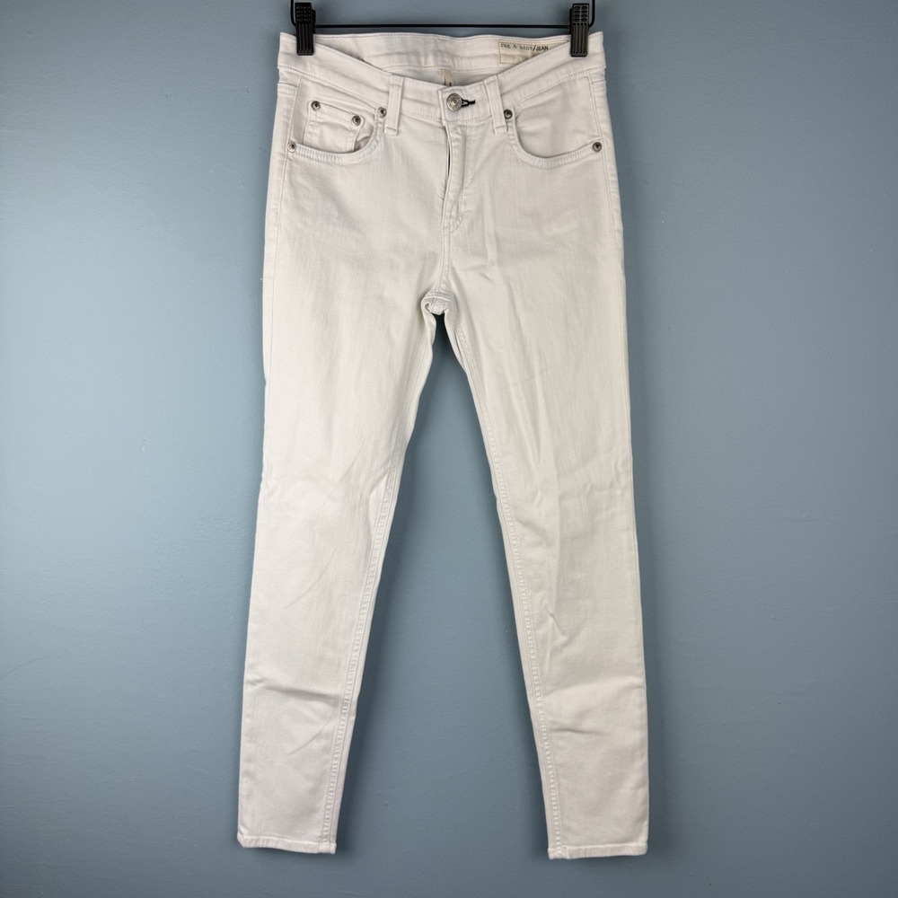 Rag & Bone Skinny Capri‎ White Stretch Denim Jeans Women's Size 27